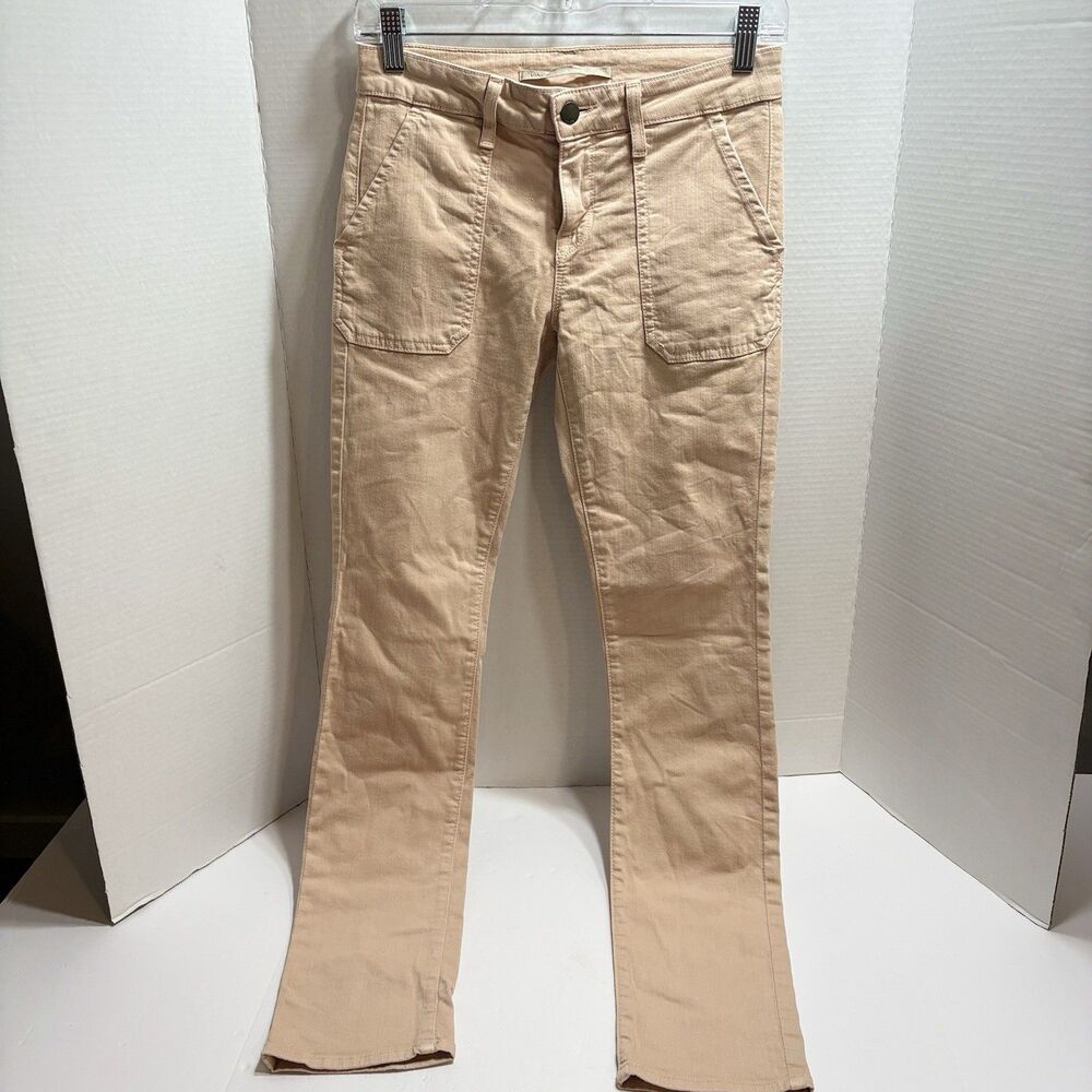 Vince Women's Hollie Pants Size 26 Almond Straight Leg Cotton Classic Preppy